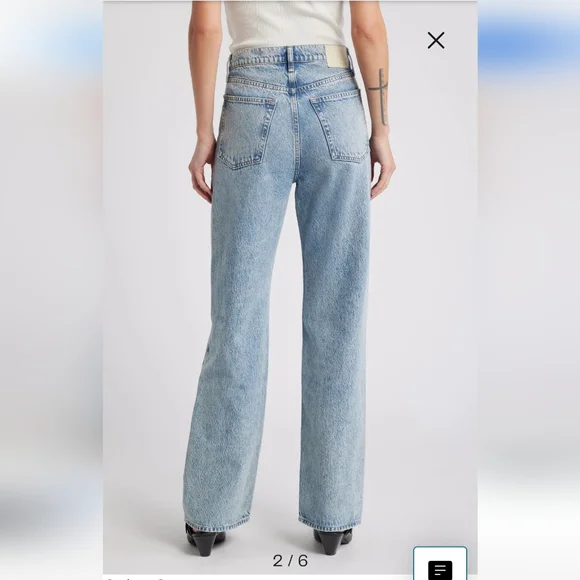 Rag and Bone Shea high rise full length relaxed straight jeans In Quincy - Picture 2 of 3
